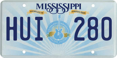MS license plate HUI280
