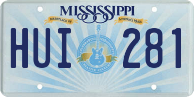 MS license plate HUI281
