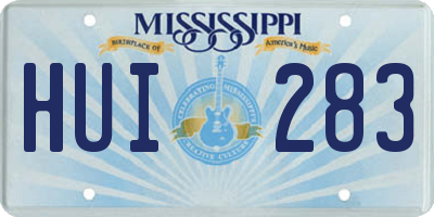 MS license plate HUI283