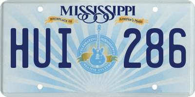 MS license plate HUI286