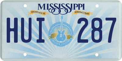 MS license plate HUI287