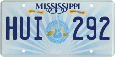 MS license plate HUI292