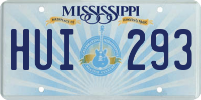 MS license plate HUI293