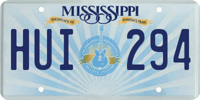MS license plate HUI294