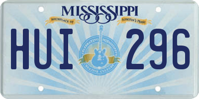 MS license plate HUI296
