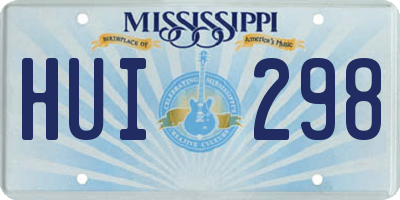 MS license plate HUI298