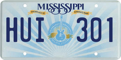 MS license plate HUI301