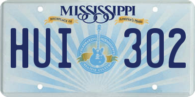 MS license plate HUI302