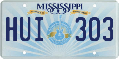 MS license plate HUI303