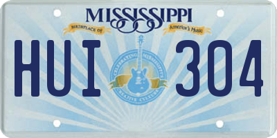 MS license plate HUI304