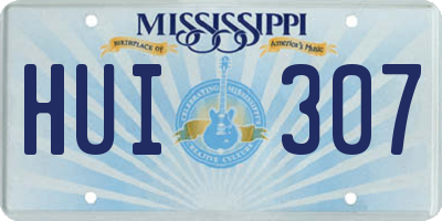 MS license plate HUI307