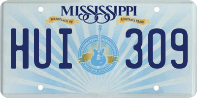 MS license plate HUI309