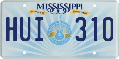 MS license plate HUI310