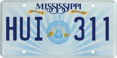 MS license plate HUI311