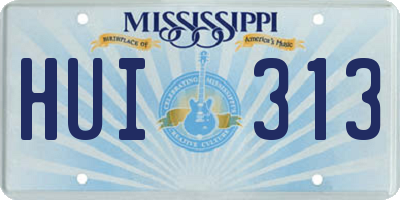 MS license plate HUI313