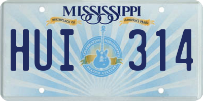 MS license plate HUI314