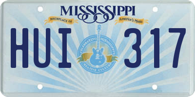 MS license plate HUI317
