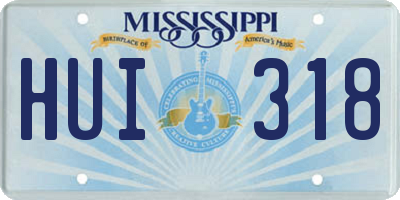 MS license plate HUI318