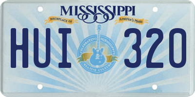 MS license plate HUI320