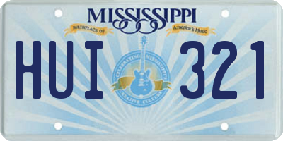 MS license plate HUI321