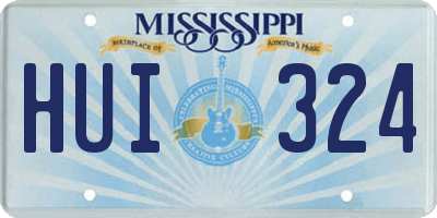 MS license plate HUI324