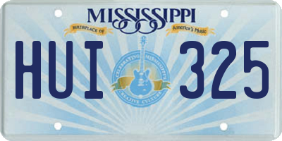 MS license plate HUI325
