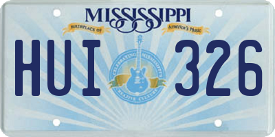 MS license plate HUI326