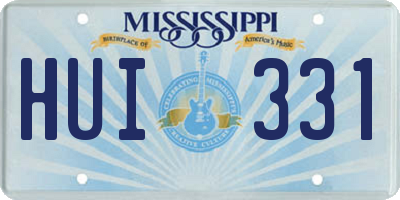 MS license plate HUI331