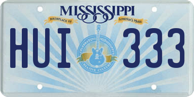 MS license plate HUI333