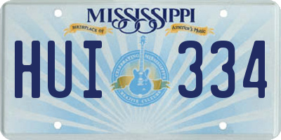 MS license plate HUI334