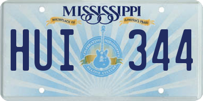 MS license plate HUI344