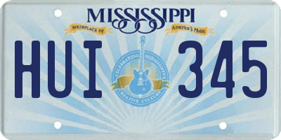 MS license plate HUI345