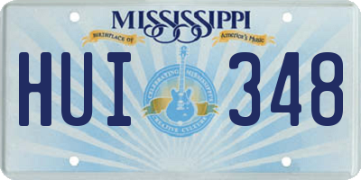 MS license plate HUI348