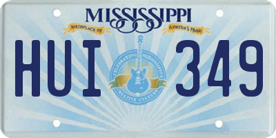 MS license plate HUI349