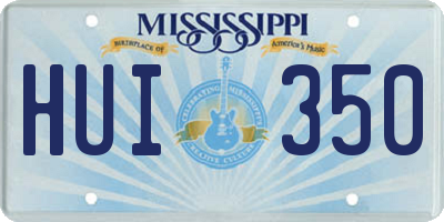 MS license plate HUI350