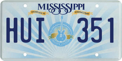 MS license plate HUI351
