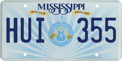 MS license plate HUI355