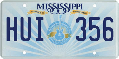 MS license plate HUI356