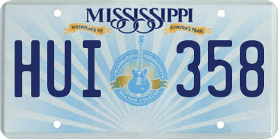 MS license plate HUI358