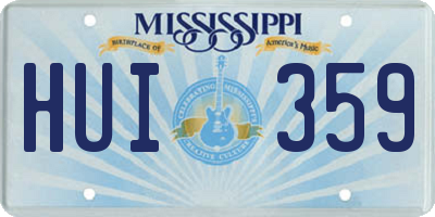 MS license plate HUI359