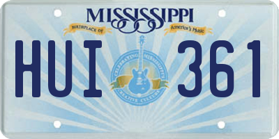MS license plate HUI361