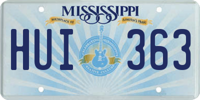 MS license plate HUI363