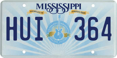 MS license plate HUI364