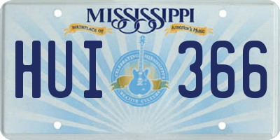 MS license plate HUI366