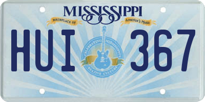 MS license plate HUI367