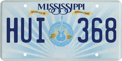 MS license plate HUI368