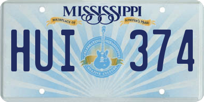 MS license plate HUI374