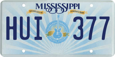 MS license plate HUI377