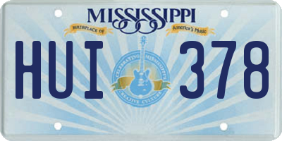 MS license plate HUI378