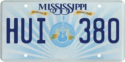 MS license plate HUI380